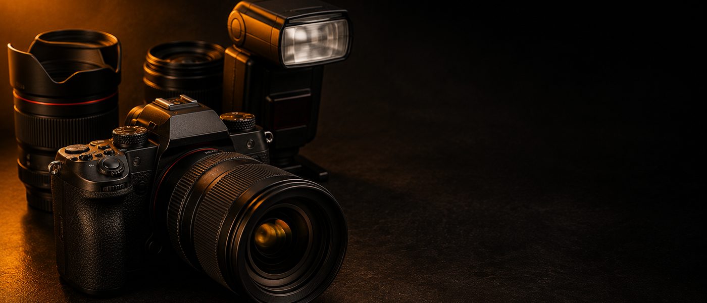 Professional camera gear collection